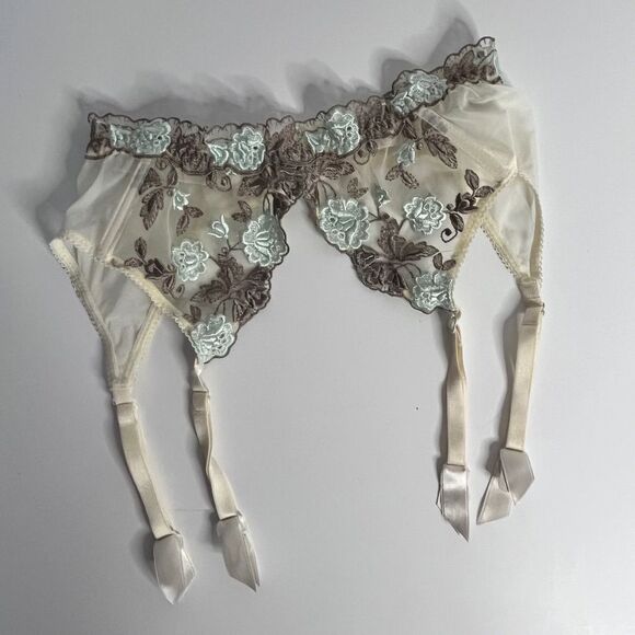 NINA RICCI Embroidered Garter Vintage Lingerie Size US S - Picture 1 of 6